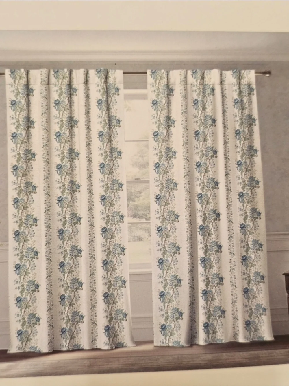 SANDERSON Hykenham Floral Cottage Cotton Curtains 2 Drapes 50